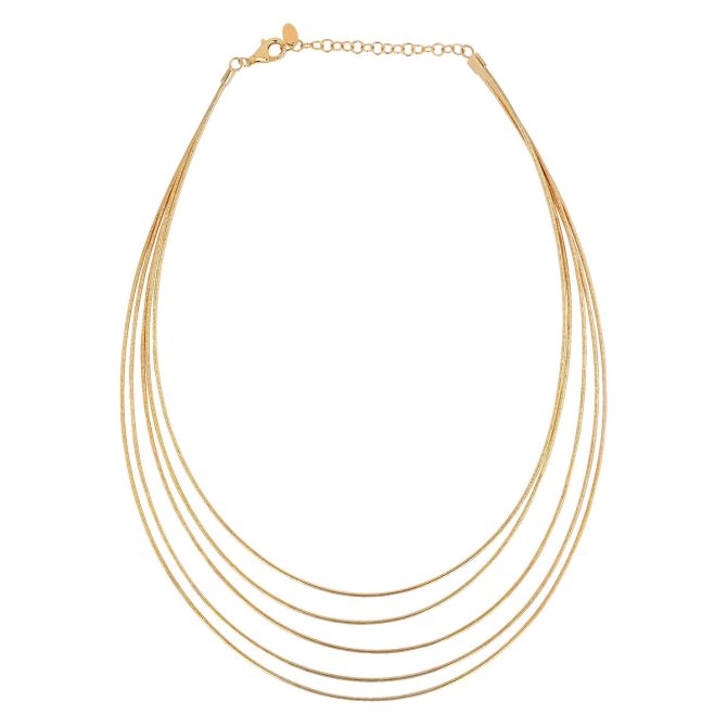 Pesavento DNA Silk Yellow Gold Vermeil 5 Strand Necklace, 18"