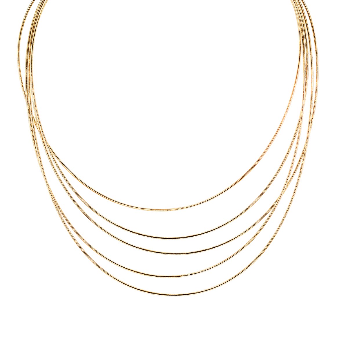 Pesavento DNA Silk Yellow Gold Vermeil 5 Strand Necklace, 18