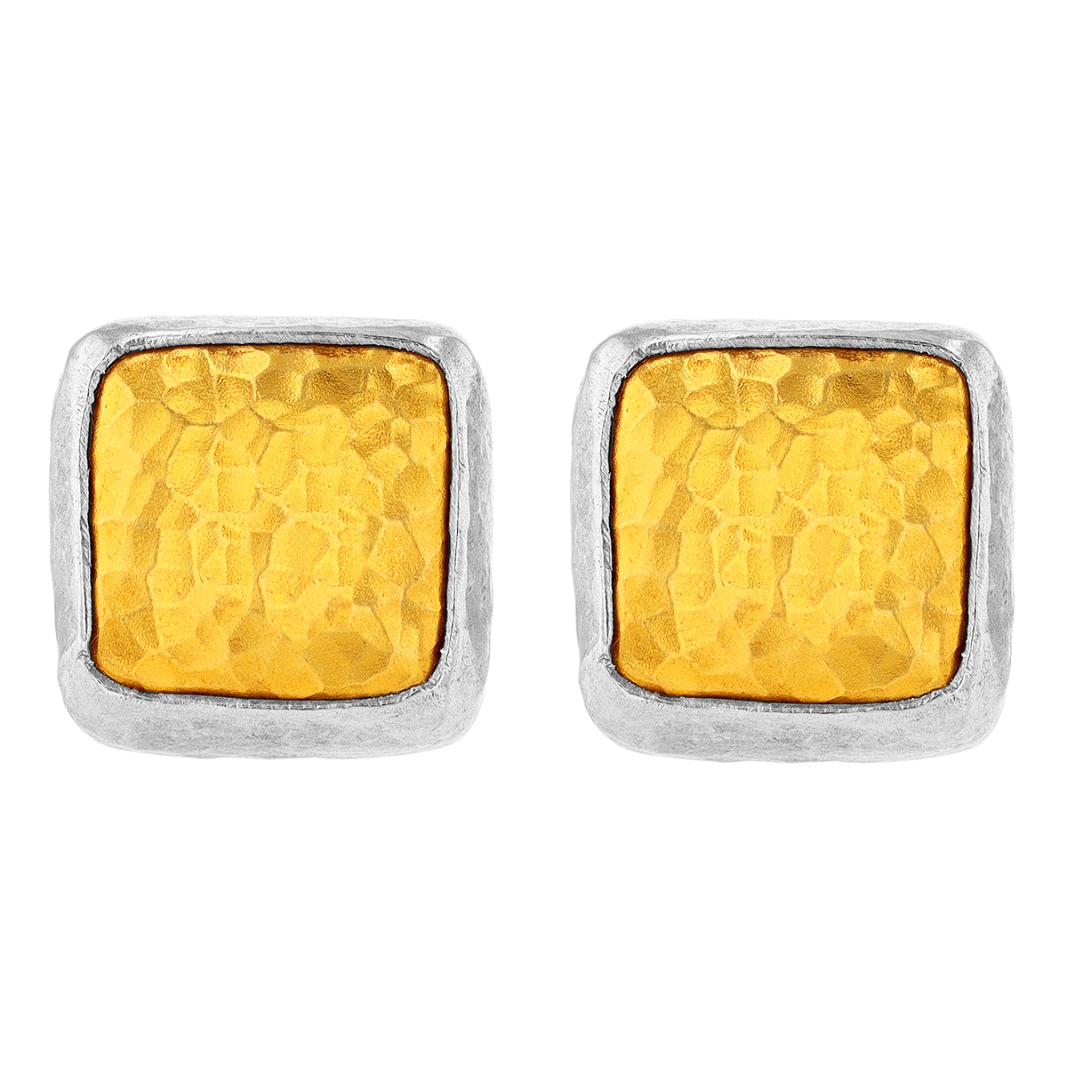 Gurhan Sterling Silver & Yellow Tone Square Stud Earrings