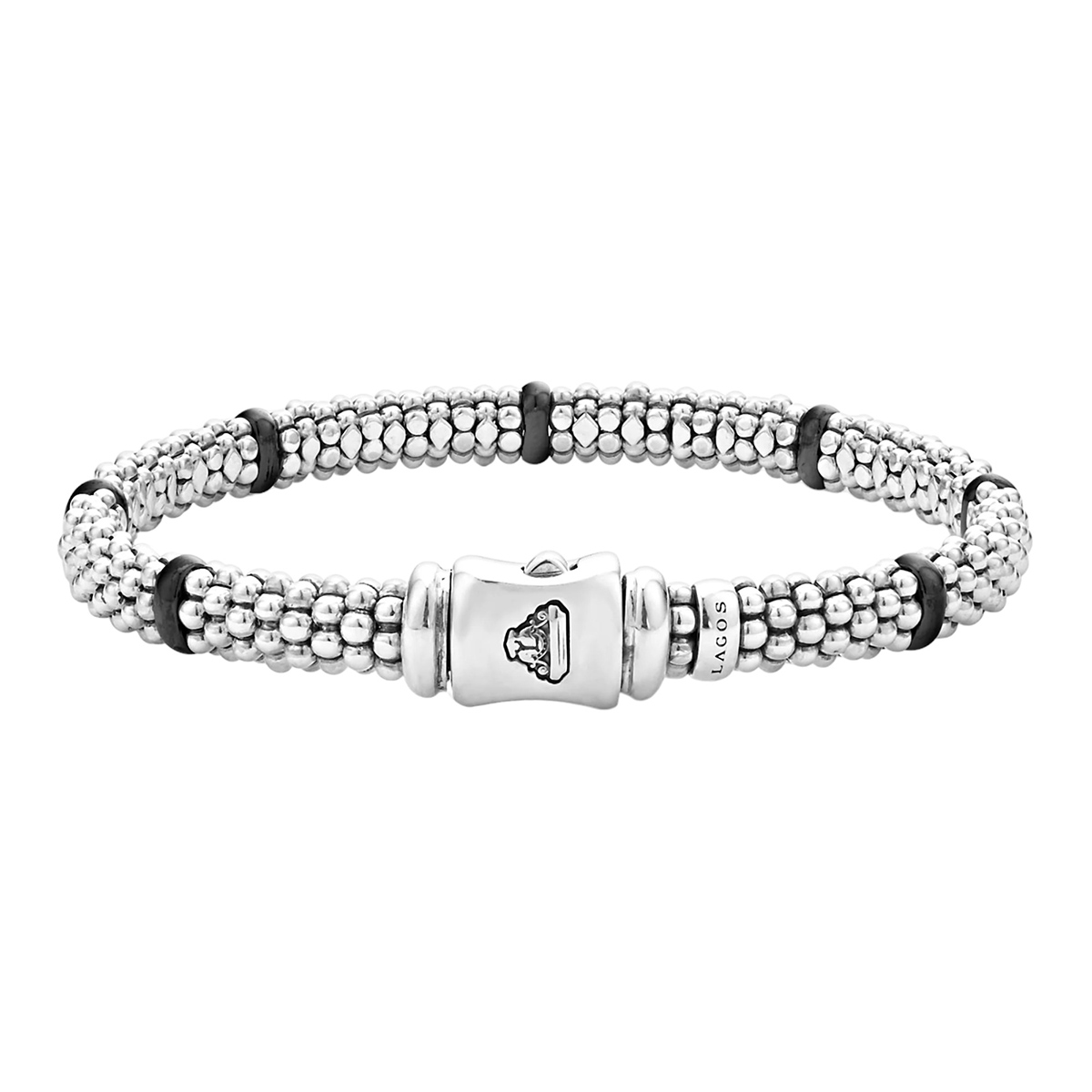 LAGOS Black Caviar Ceramic Station Caviar Bracelet, 6 mm