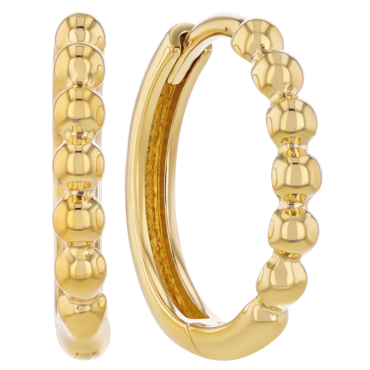 Flânerie Noisette 18K Gold Boho Beaded Hoop Earrings main image 1