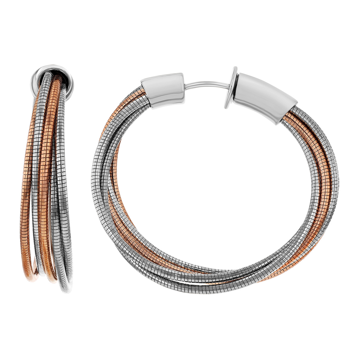 Pesavento DNA Spring Sterling Silver & Rose Tone Multi-Strand Hoop Earrings