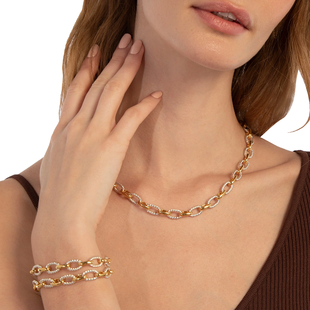 TANE Mexico 1942 Ana Choker in Sterling Silver with Gold Vermeil