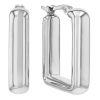 White Gold Small Square Hoop Earrings