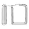 White Gold Small Square Hoop Earrings