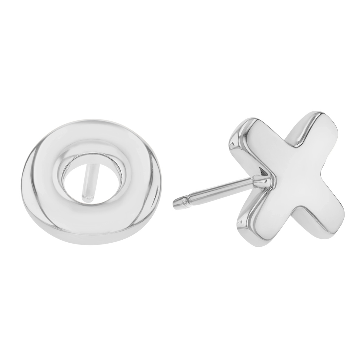 White Gold XO Stud Earrings