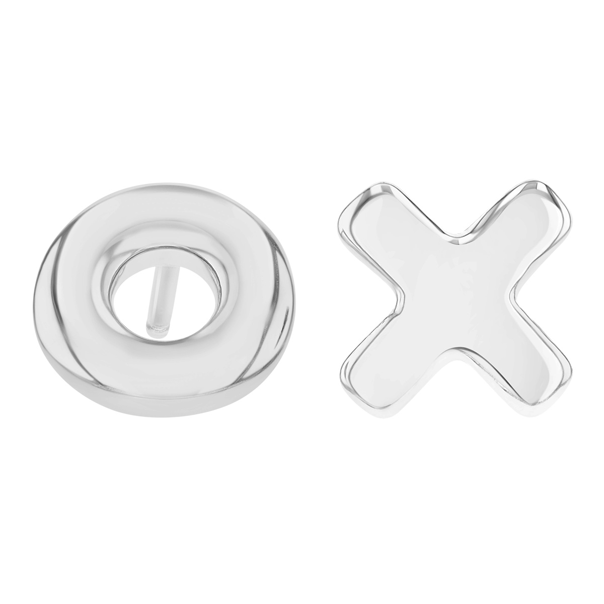 White Gold XO Stud Earrings