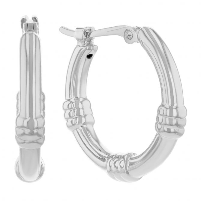 White gold on sale bamboo earrings