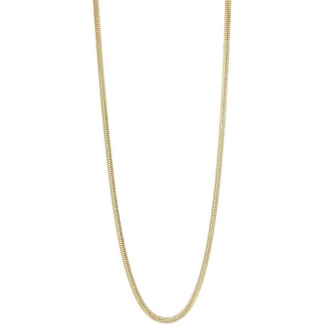 Zoe Chicco Yellow Gold Small Oval Snake Chain Necklace, 16