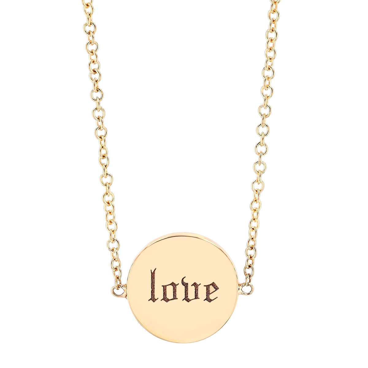 Zoe Chicco Yellow Gold Love & XOXO Flip Disc Pendant, 16