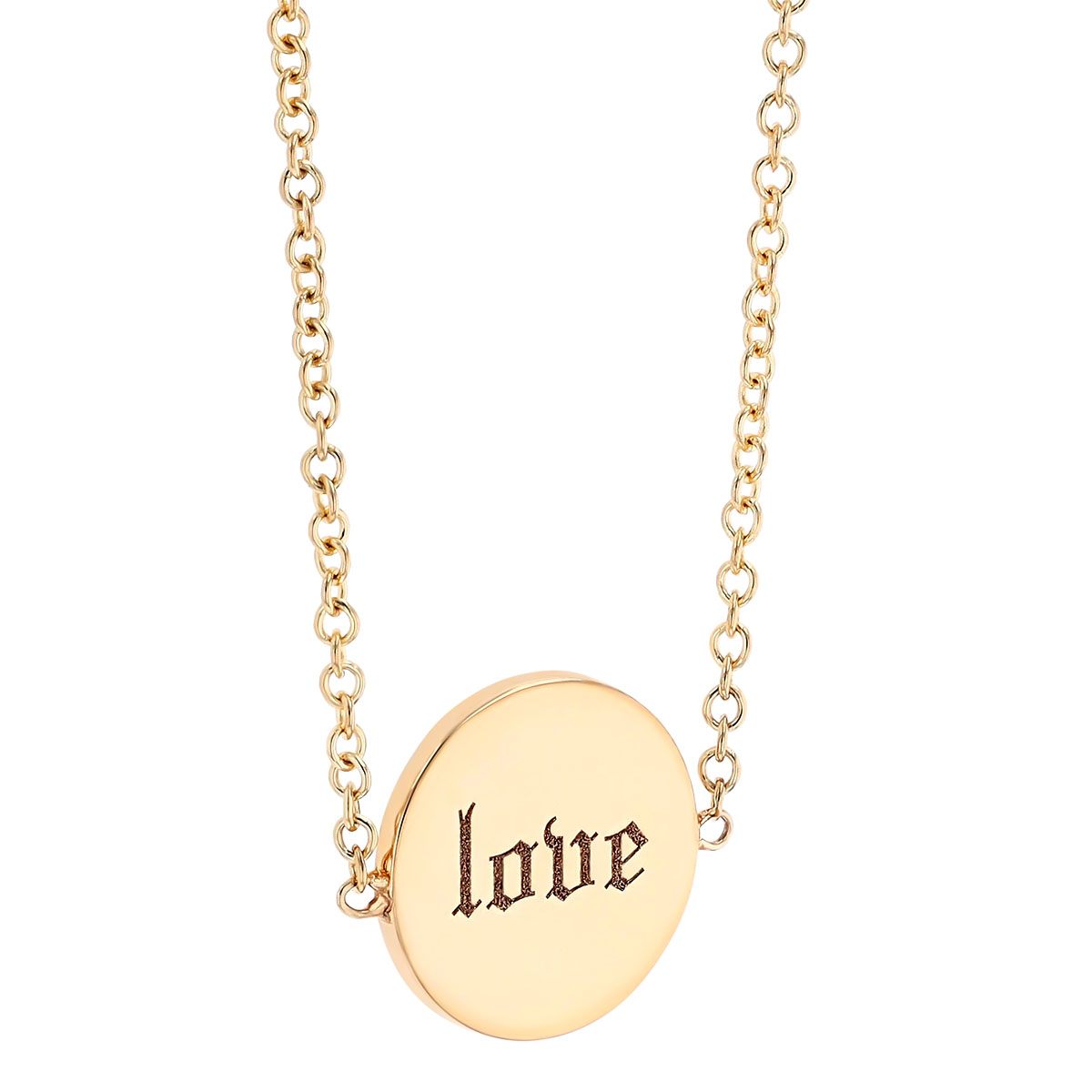 Zoe Chicco Yellow Gold Love & XOXO Flip Disc Pendant, 16