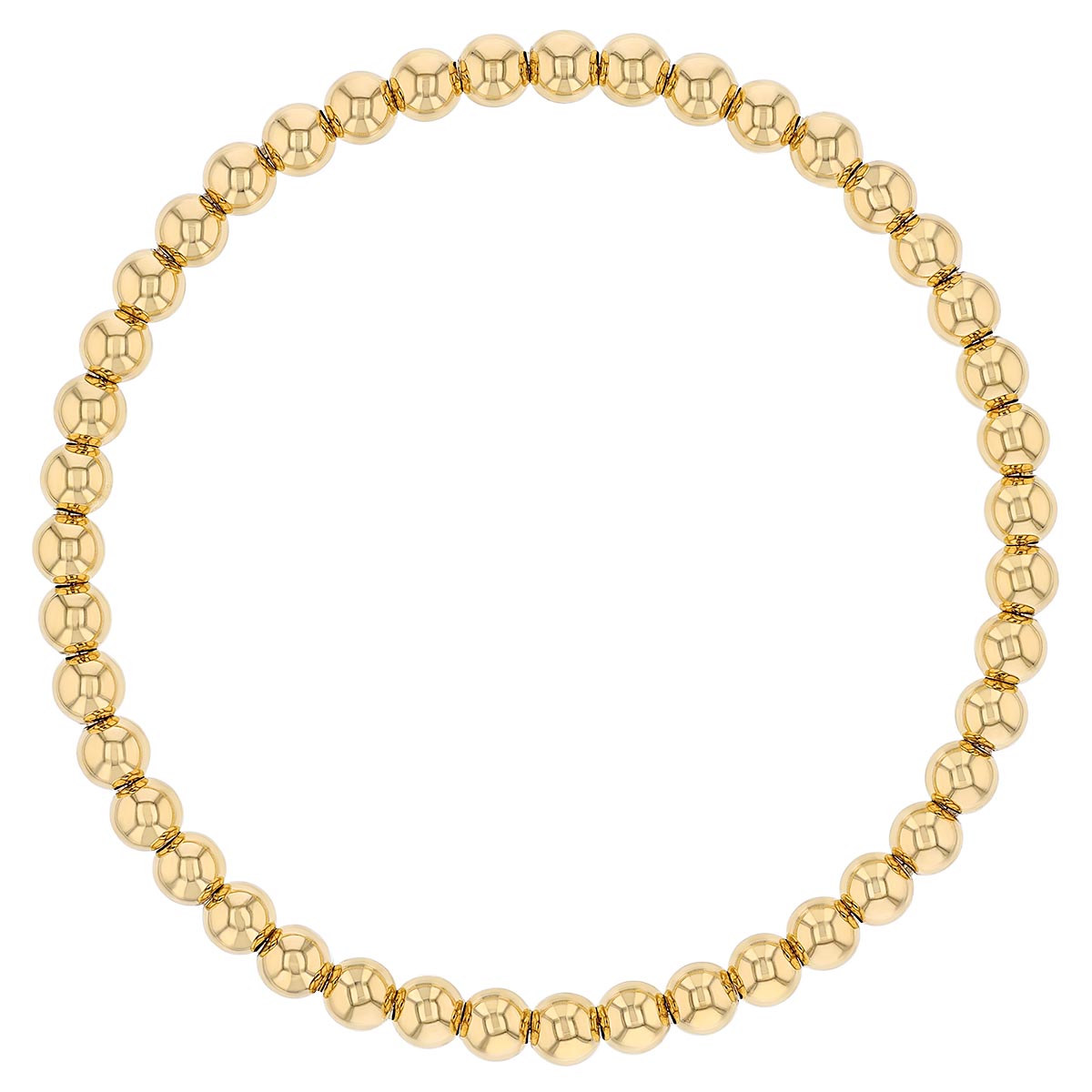 Yellow Gold Large Bead Bracelet