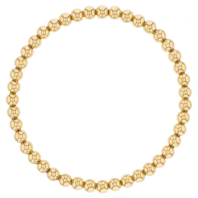 Yellow Gold Large Bead Bracelet