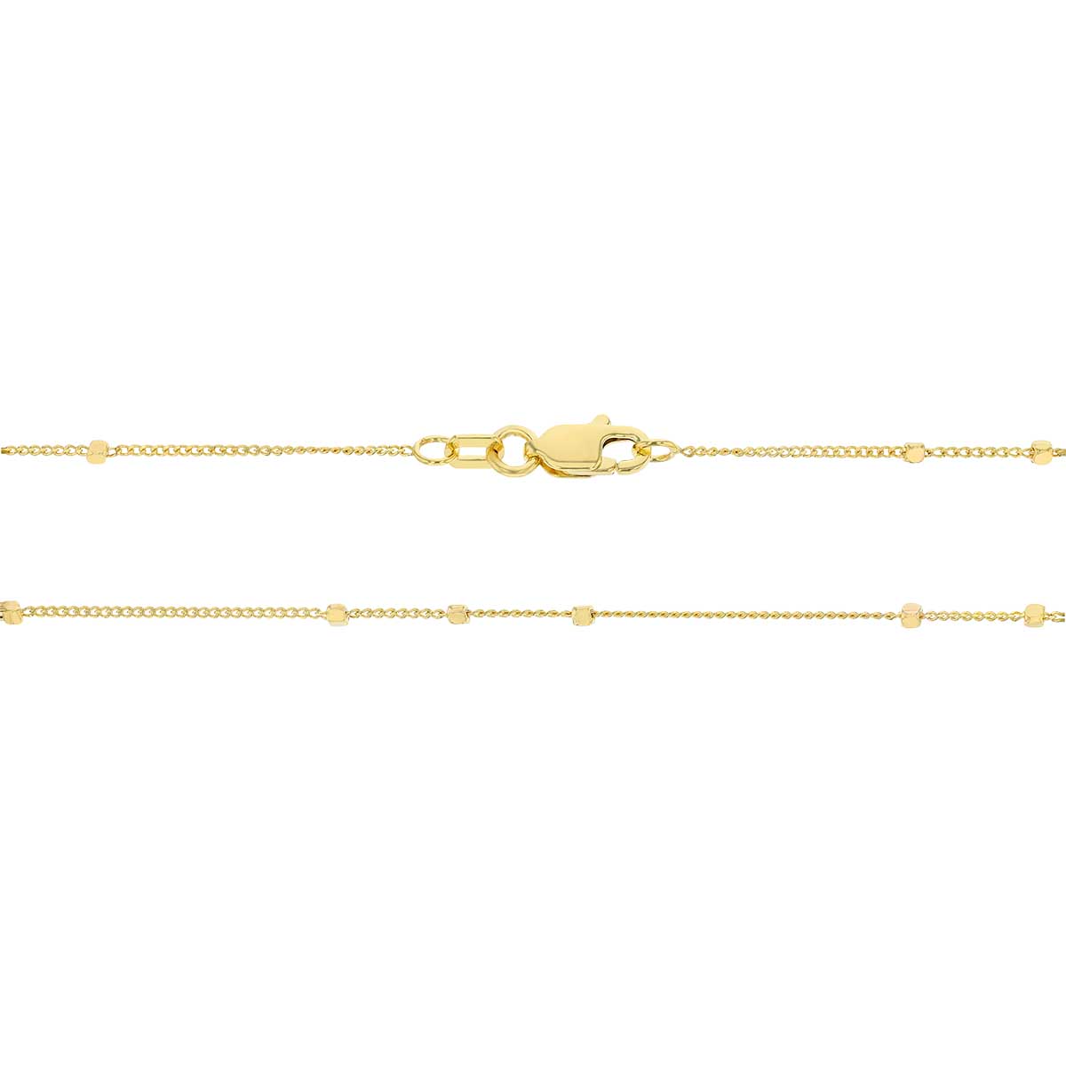Yellow Gold 1.35 mm Triple Cube Saturn Chain, 20