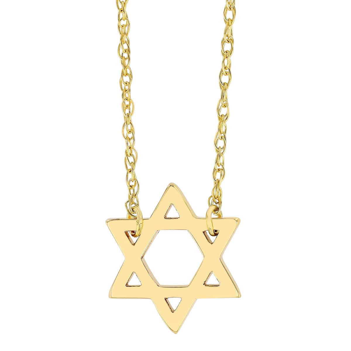 Yellow Gold Star of David Pendant, 18