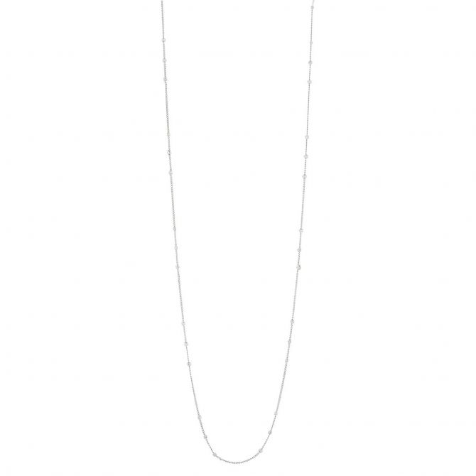 White Gold 1.35 mm Triple Cube Saturn Chain, 20"