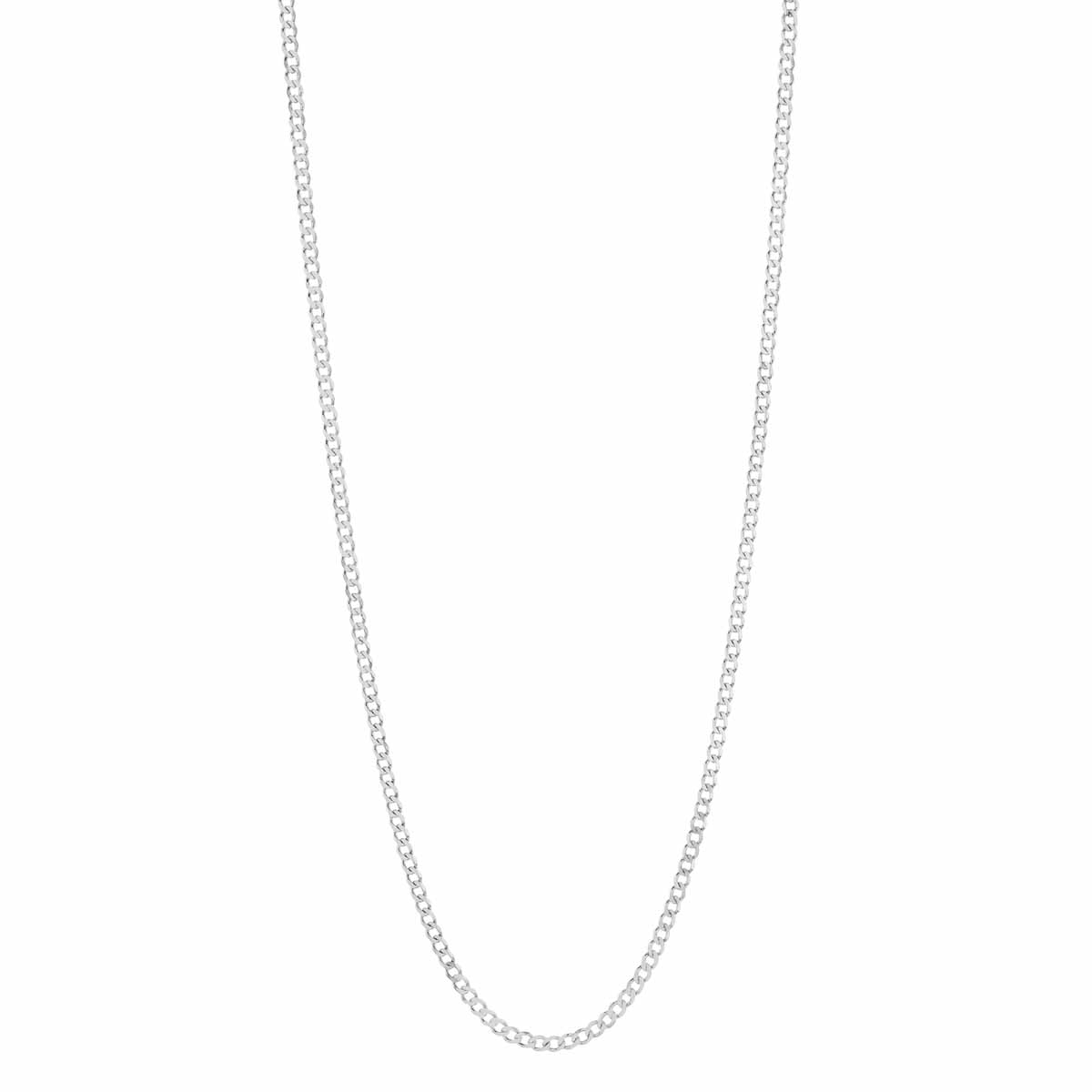 White Gold 1.95 mm Curb Chain Necklace, 16
