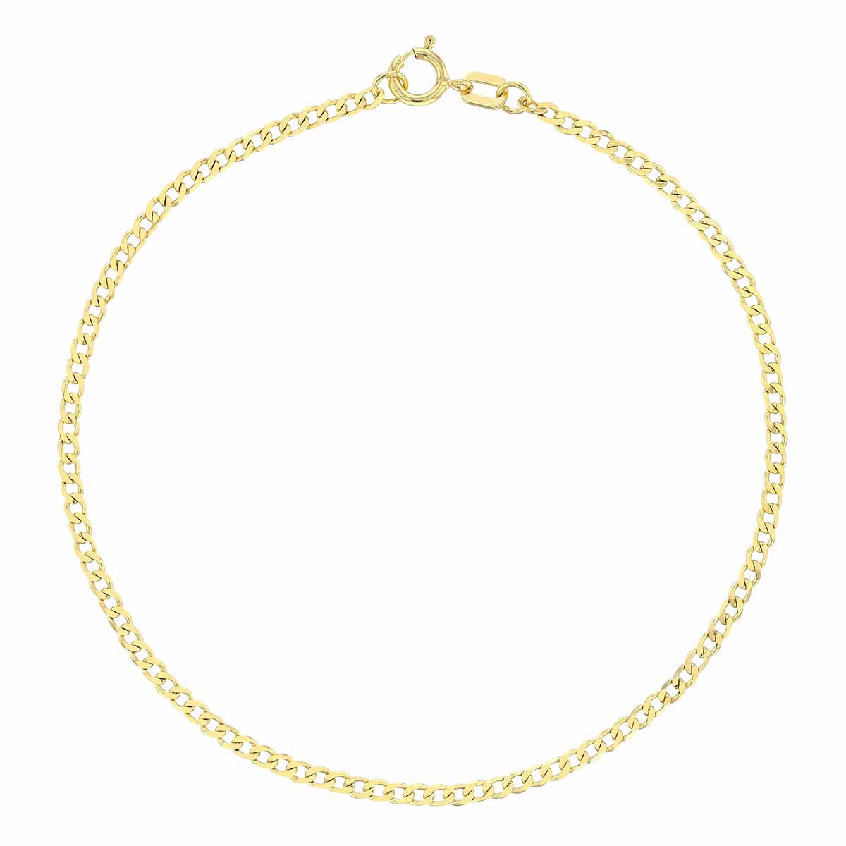 Yellow Gold 1.95 mm Curb Chain Bracelet, 7.25