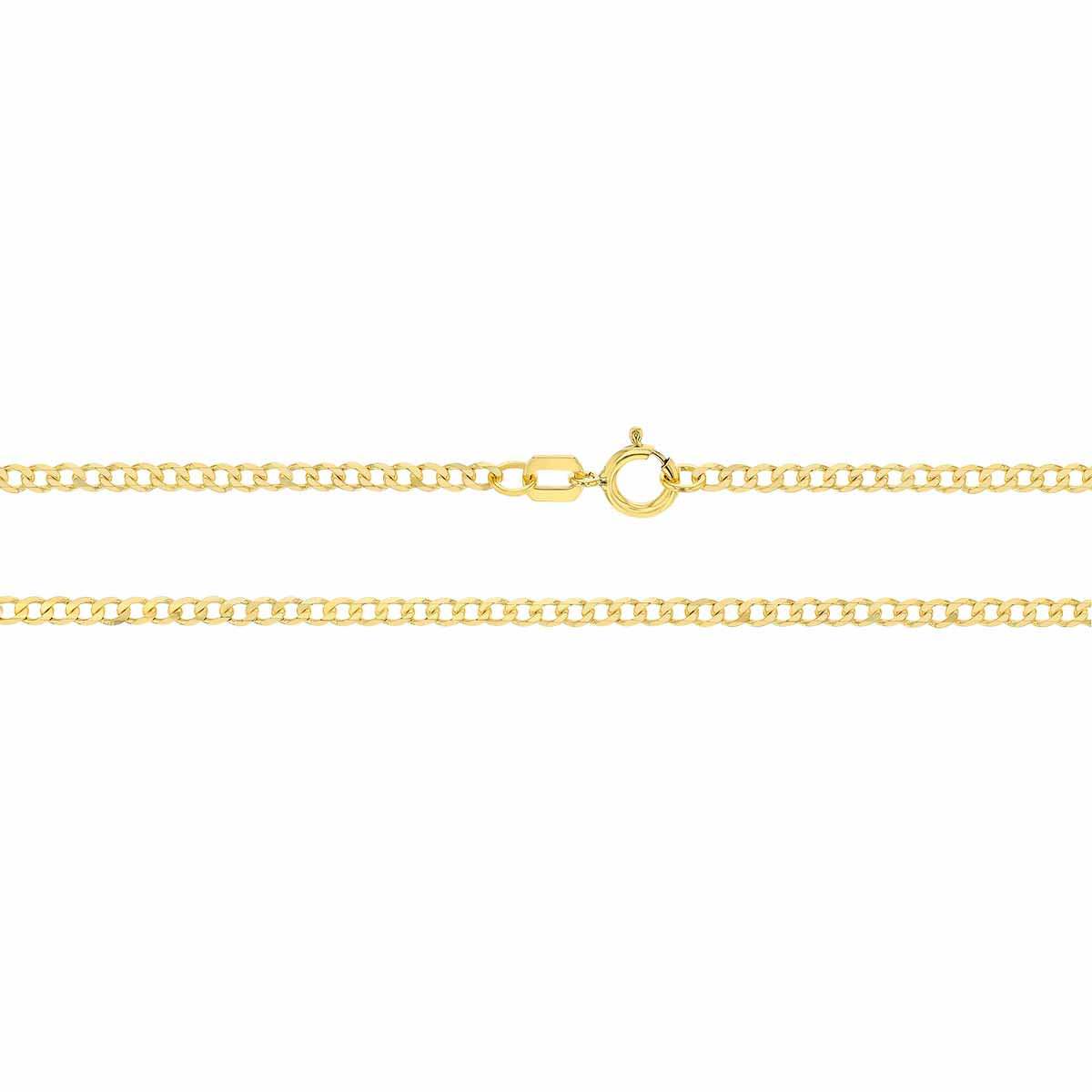 Yellow Gold 1.95 mm Curb Chain Necklace, 16