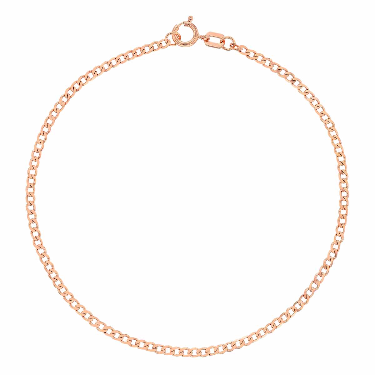 Rose Gold 1.95 mm Curb Chain Bracelet, 7.25