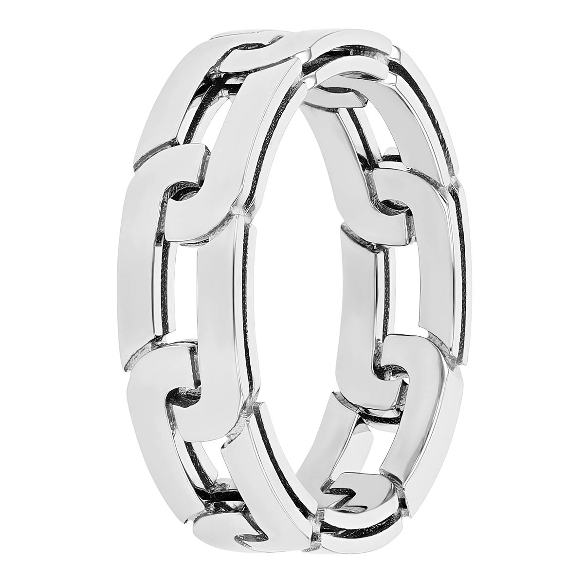 Roberto Coin Navarra White Gold Link Band Ring