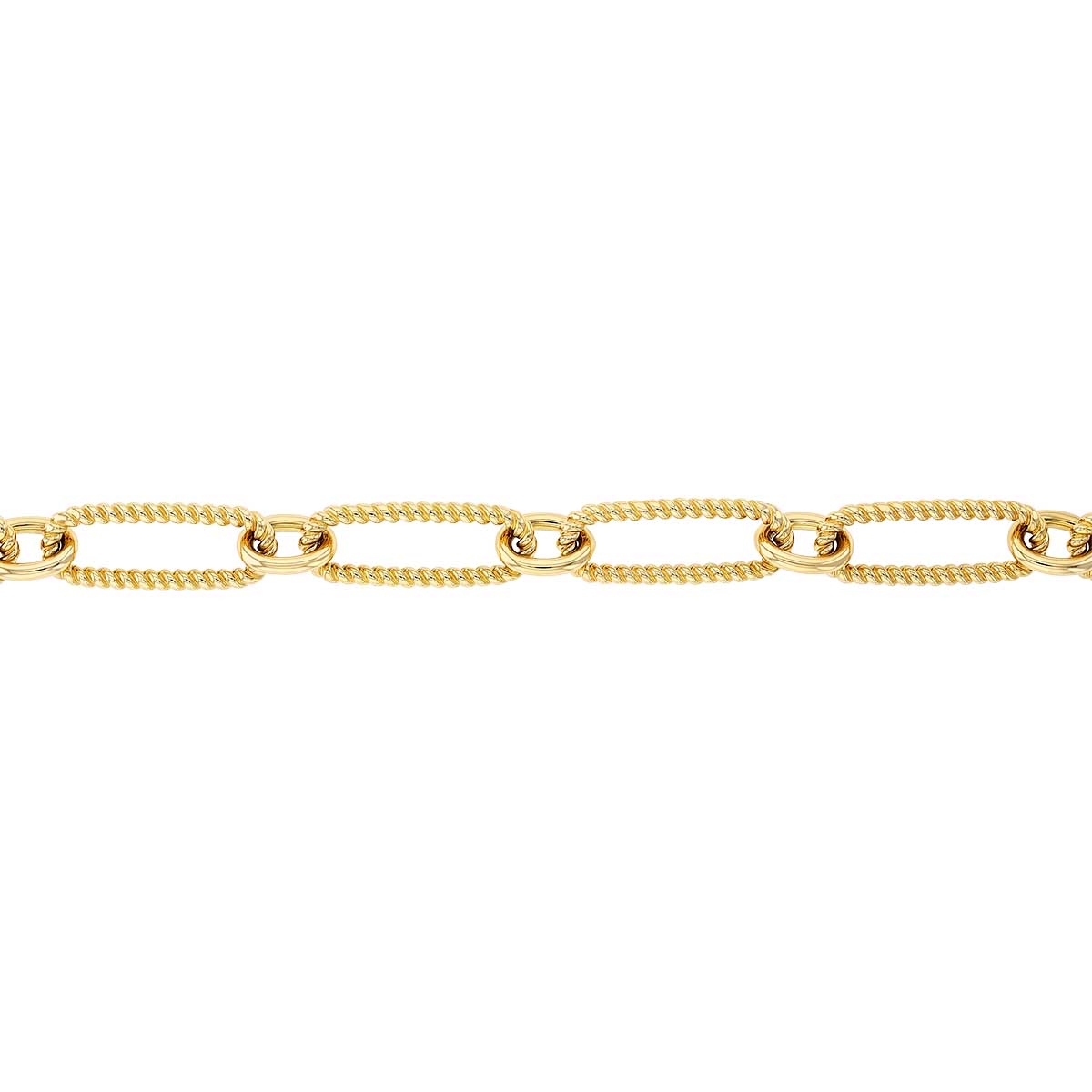 Roberto Coin Oro Classic Yellow Gold Fluted Large Link Bracelet, 7.5