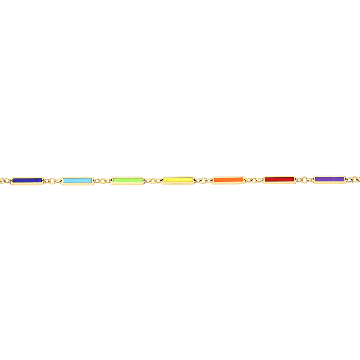 Frederic Sage Rainbow Enamel Bar Bracelet, 7.5