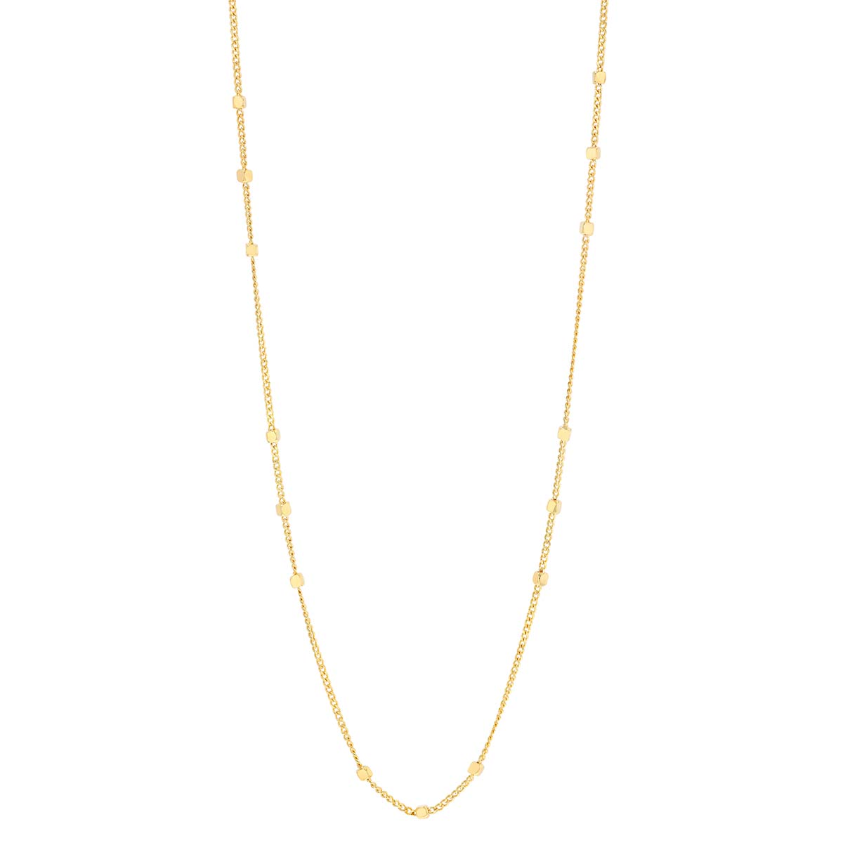 Yellow Gold 1.35 mm Saturn Chain Necklace, 18
