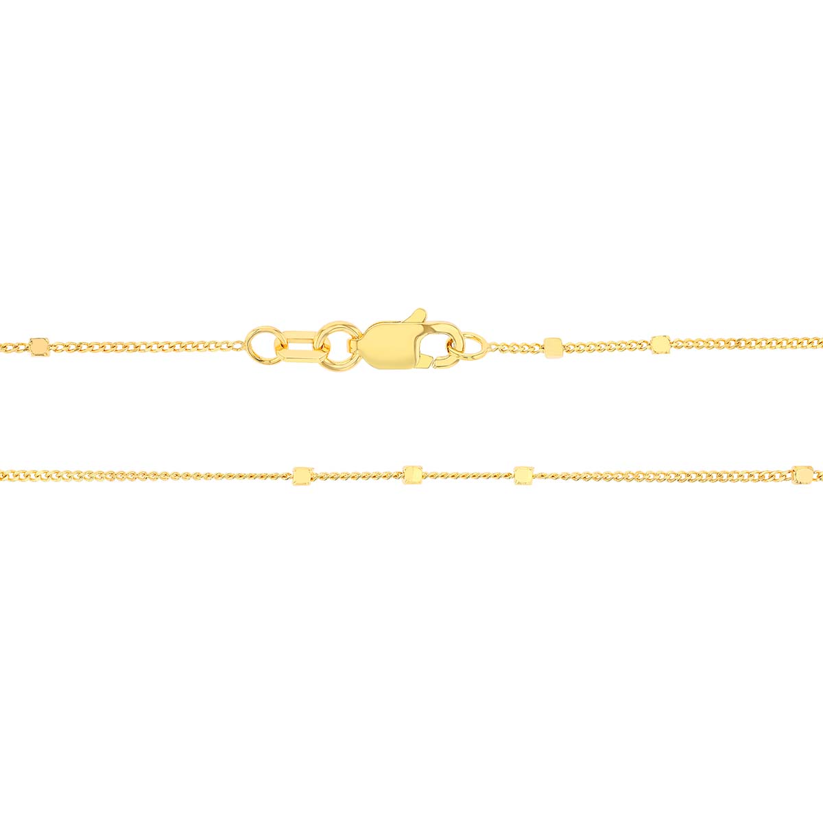 Yellow Gold 1.35 mm Saturn Chain Necklace, 18