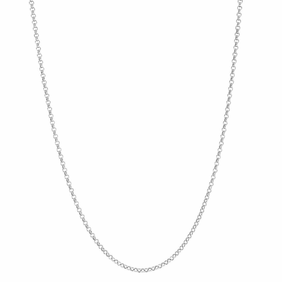 White Gold 2.5 mm Rolo Chain, 18
