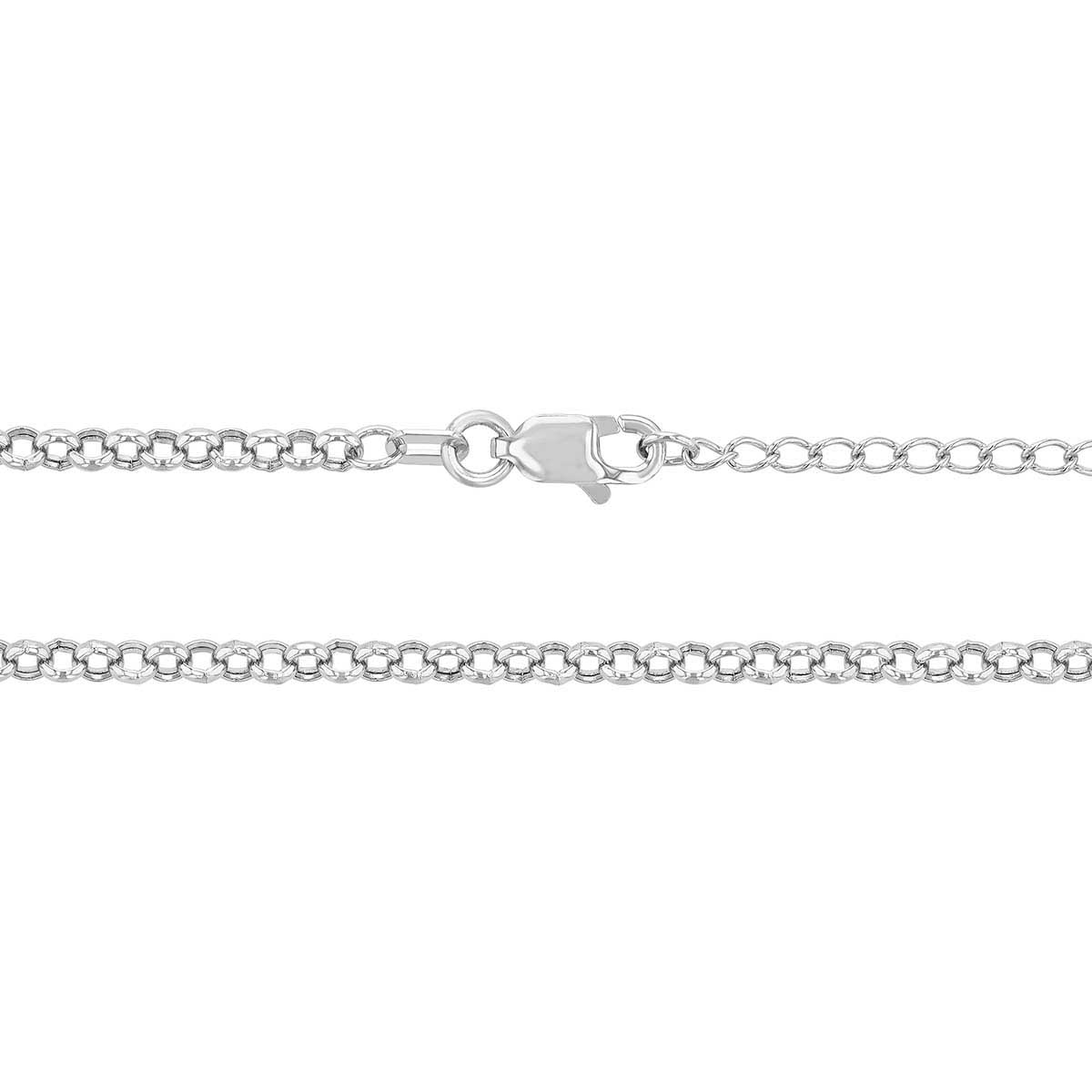 White Gold 2.5 mm Rolo Chain, 18