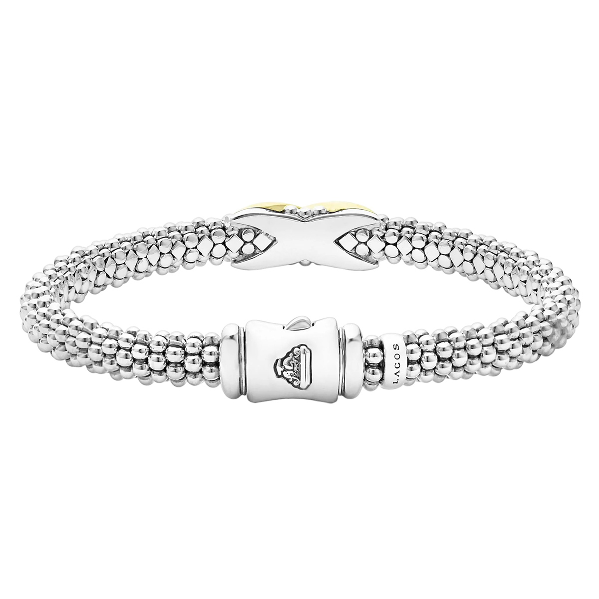 LAGOS Embrace Two-Tone X Caviar Bracelet, 6 mm