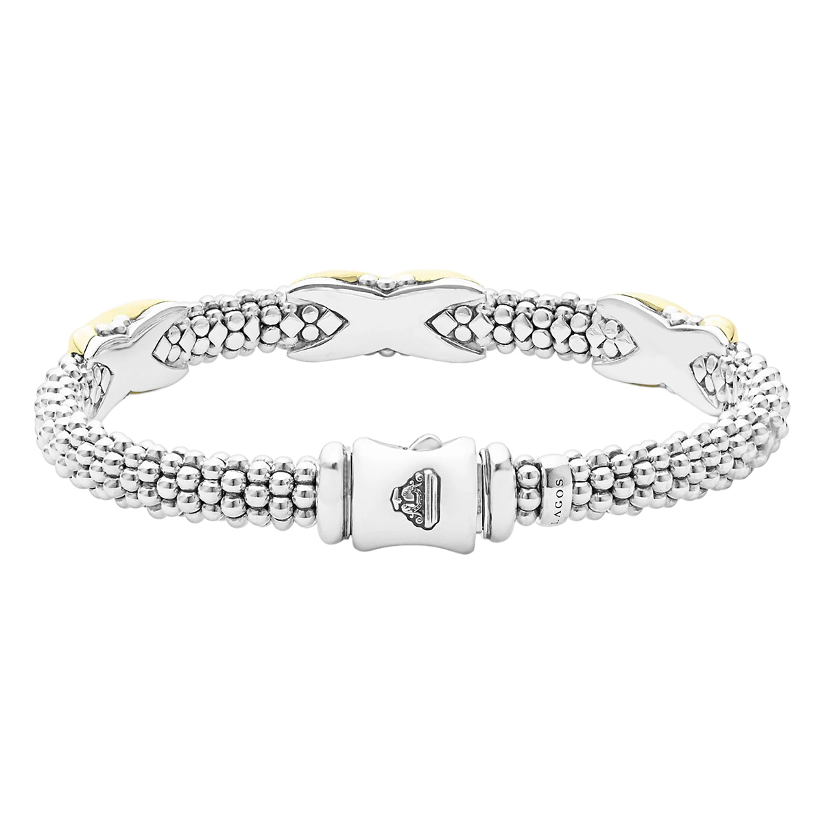 LAGOS Embrace Three Station X Caviar Bracelet, 6 mm