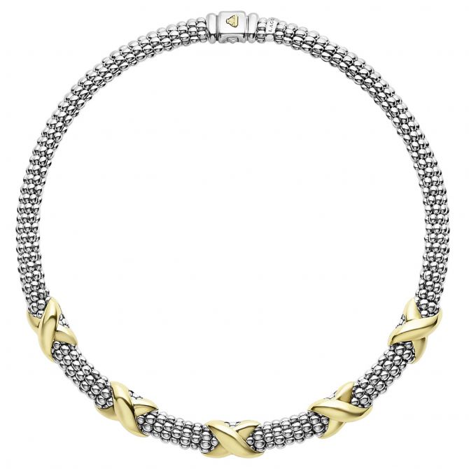 LAGOS Embrace Five Station X Caviar Necklace, 16"