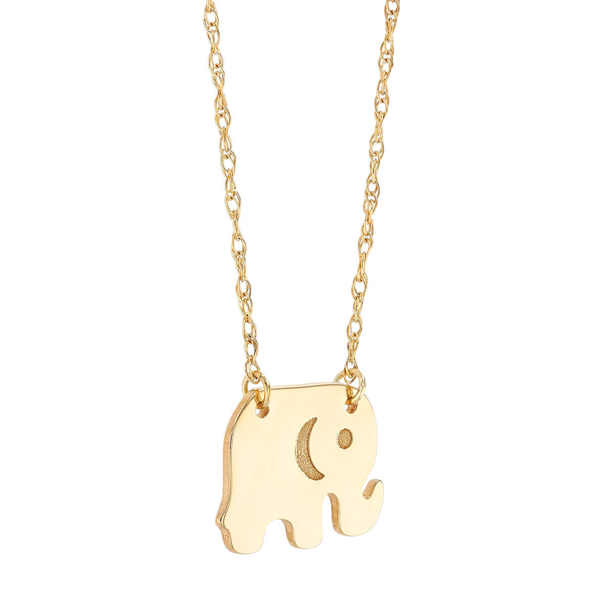 Yellow Gold Elephant Pendant, 18