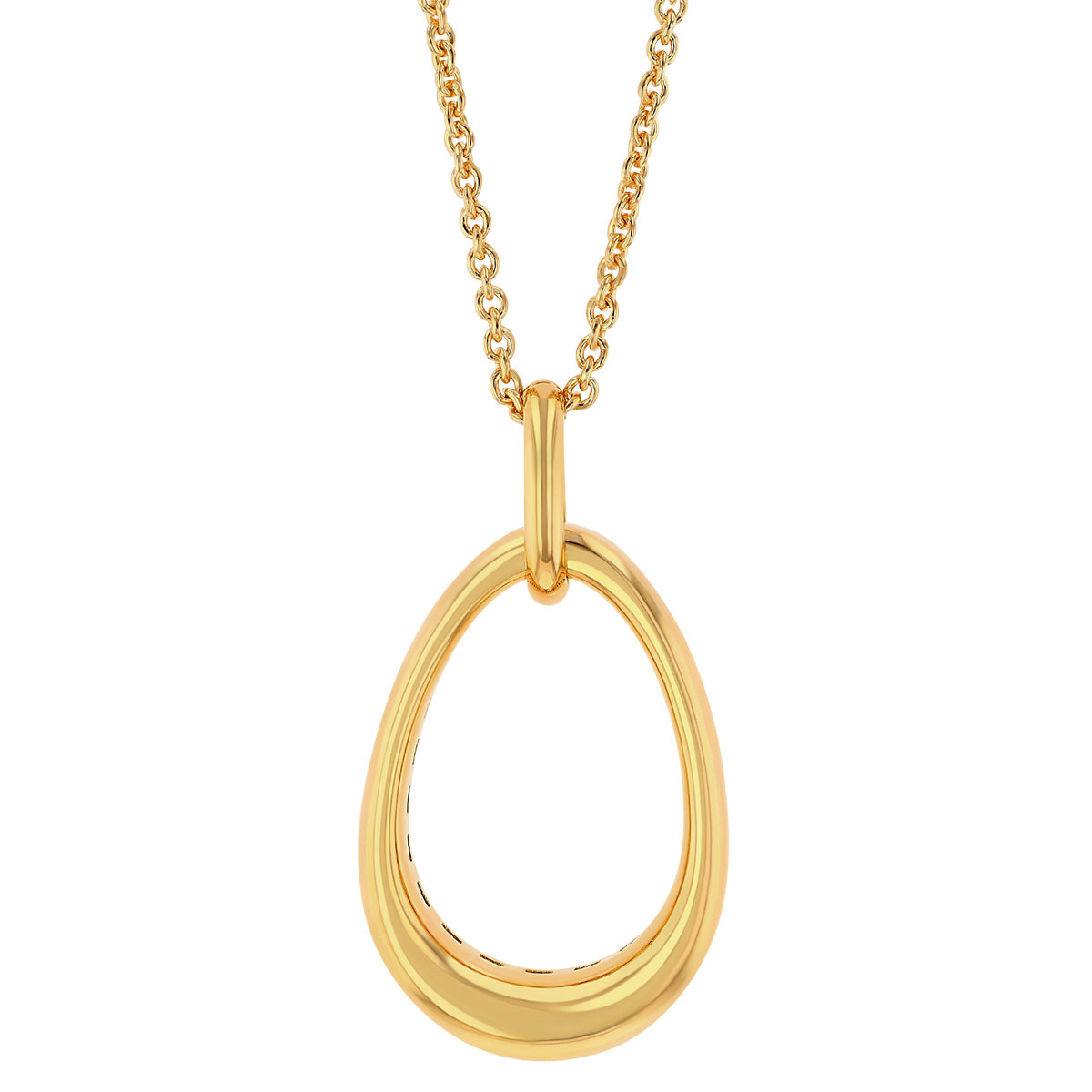 Pesavento Yellow Gold Vermeil Tapered Open Oval Pendant, 17
