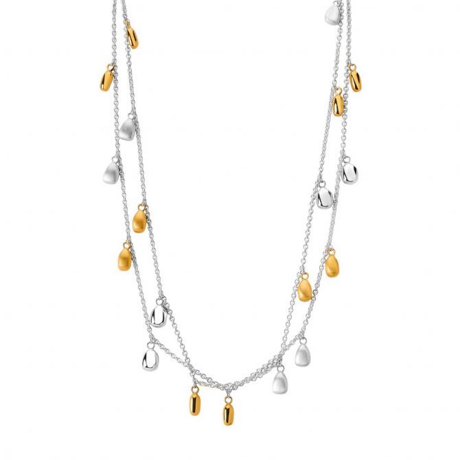 TANE Mexico 1942 Alma Long Necklace in Sterling Silver & Gold Vermemil, 51.1"