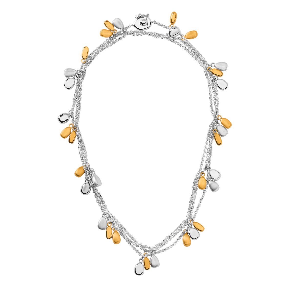TANE Mexico 1942 Alma Long Necklace in Sterling Silver & Gold Vermemil, 51.1