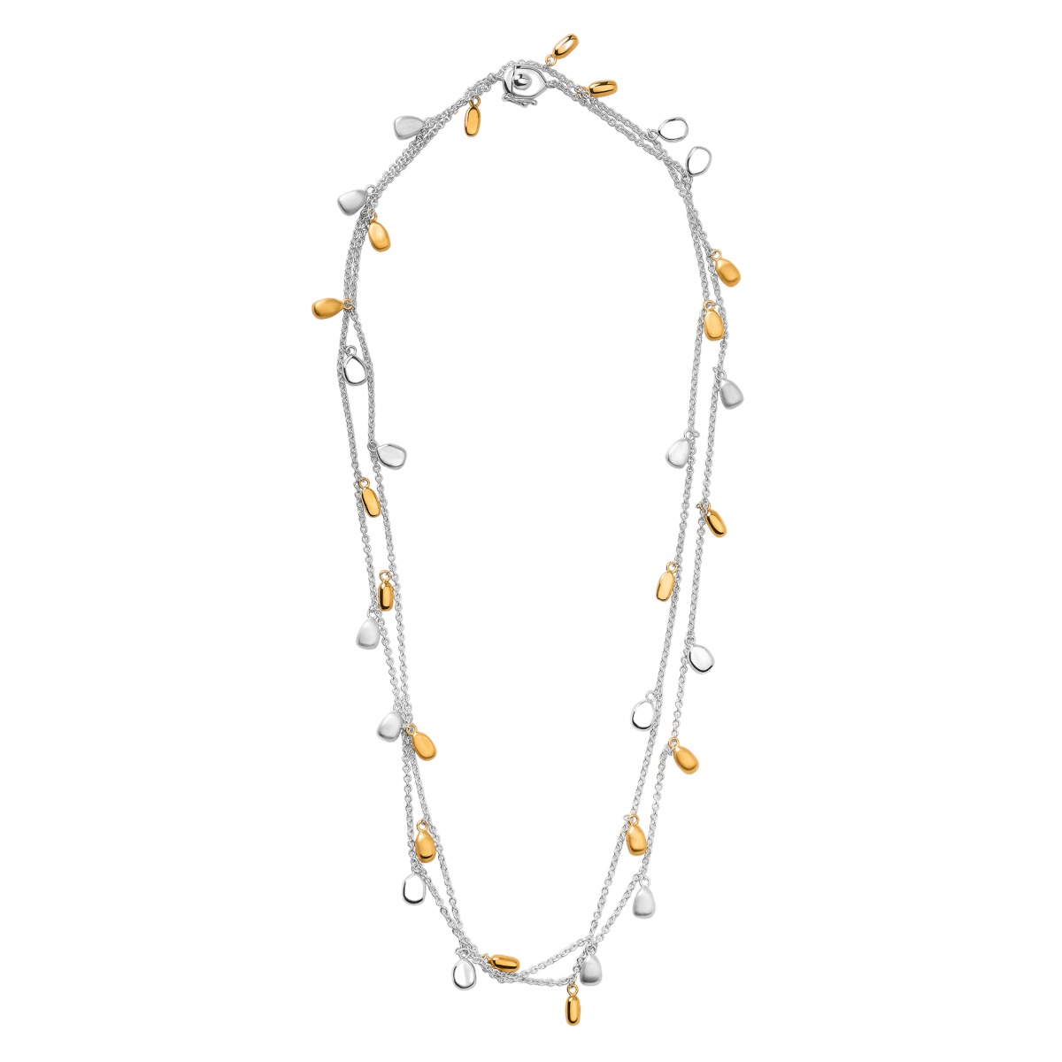 TANE Mexico 1942 Alma Long Necklace in Sterling Silver & Gold Vermemil, 51.1