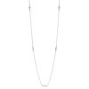 Sterling Silver Oval Bead Station Necklace, 39"