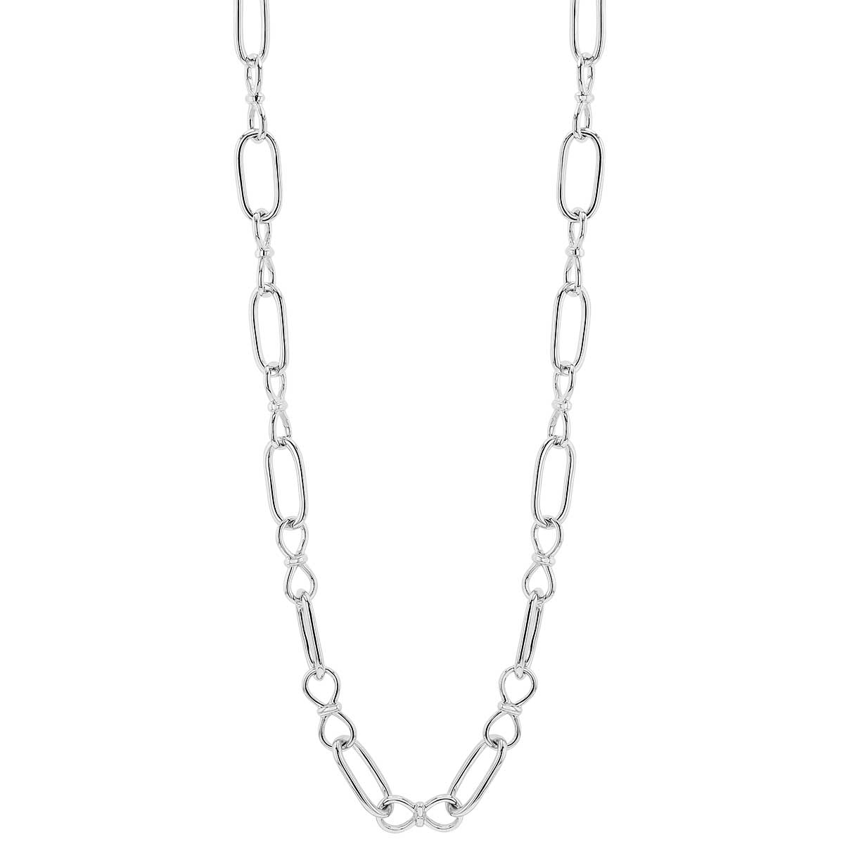 Sterling Silver Oval & Rounded Link Necklace