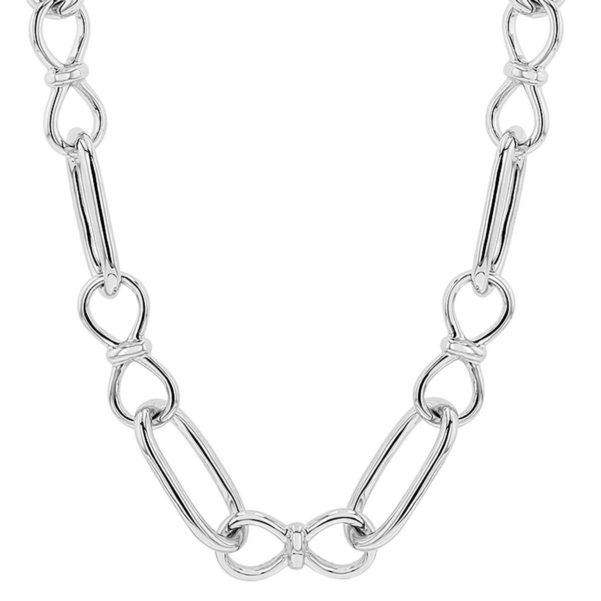 Sterling Silver Oval & Rounded Link Necklace