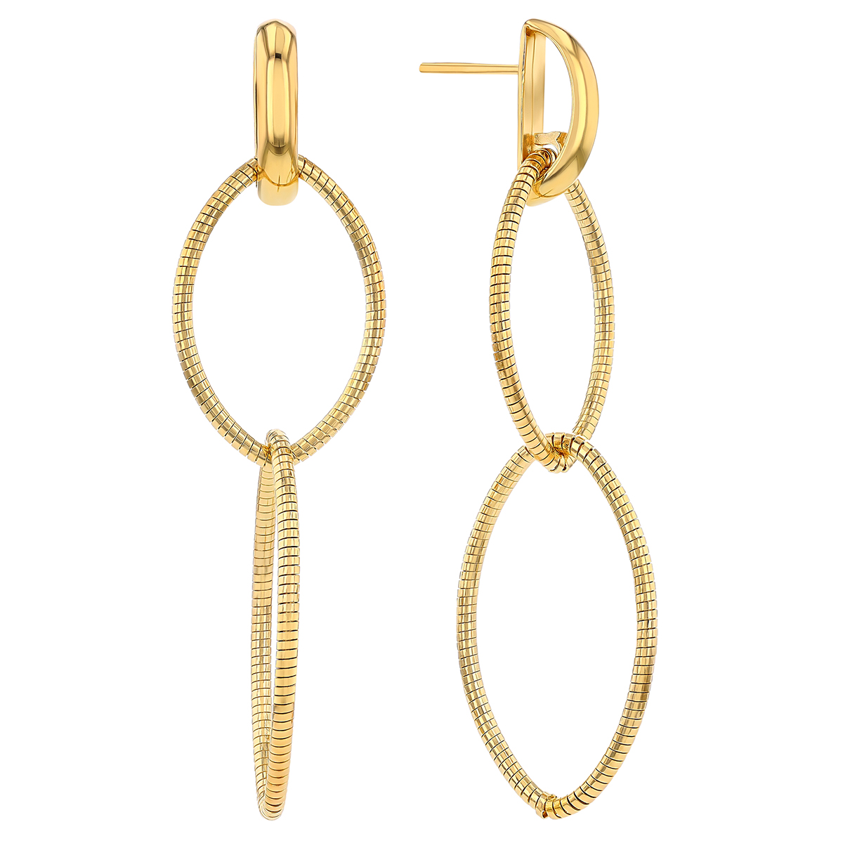 Pesavento DNA Spring Yellow Gold Vermeil Double Oval Drop Earrings