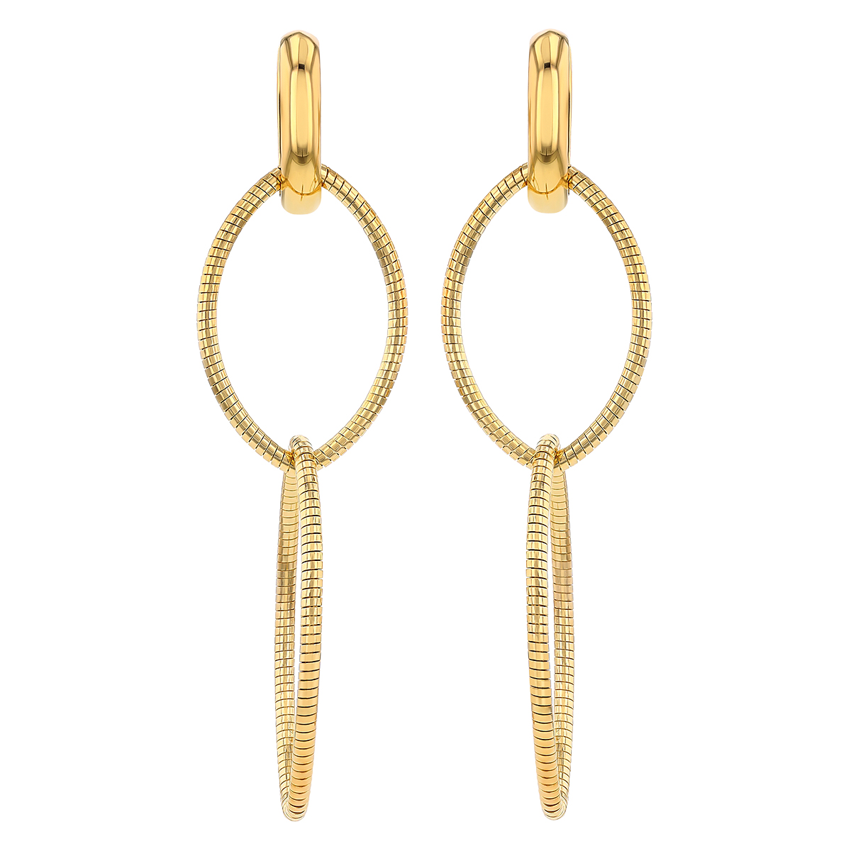 Pesavento DNA Spring Yellow Gold Vermeil Double Oval Drop Earrings