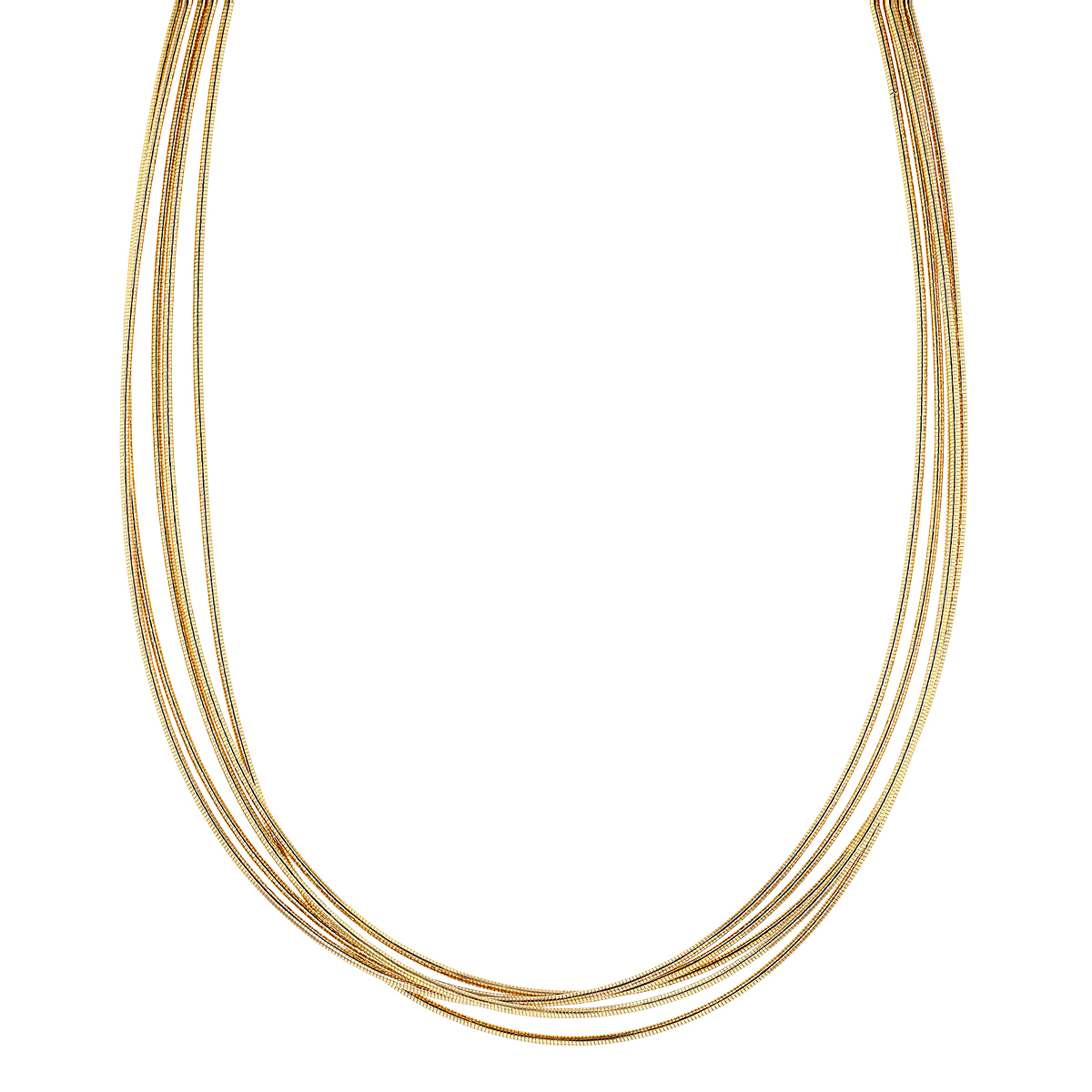 Pesavento DNA Spring 5 Strand Yellow Gold Vermeil Collar Necklace, 17