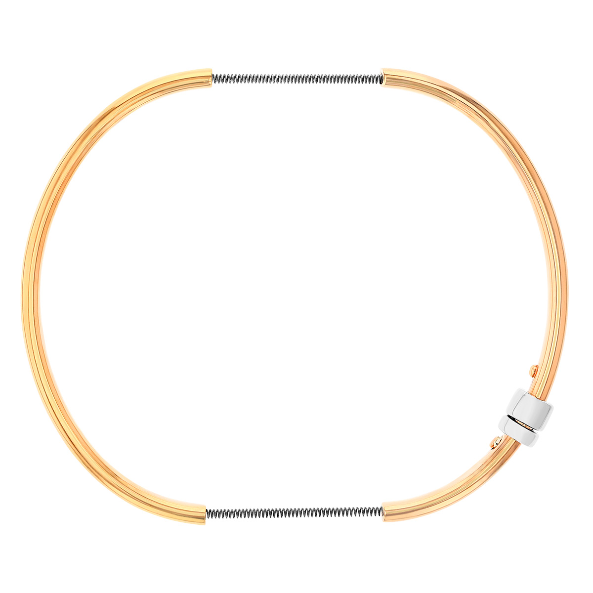 Pesavento Elegance Yellow Gold Vermeil Bangle Bracelet with Sterling Silver Rondell