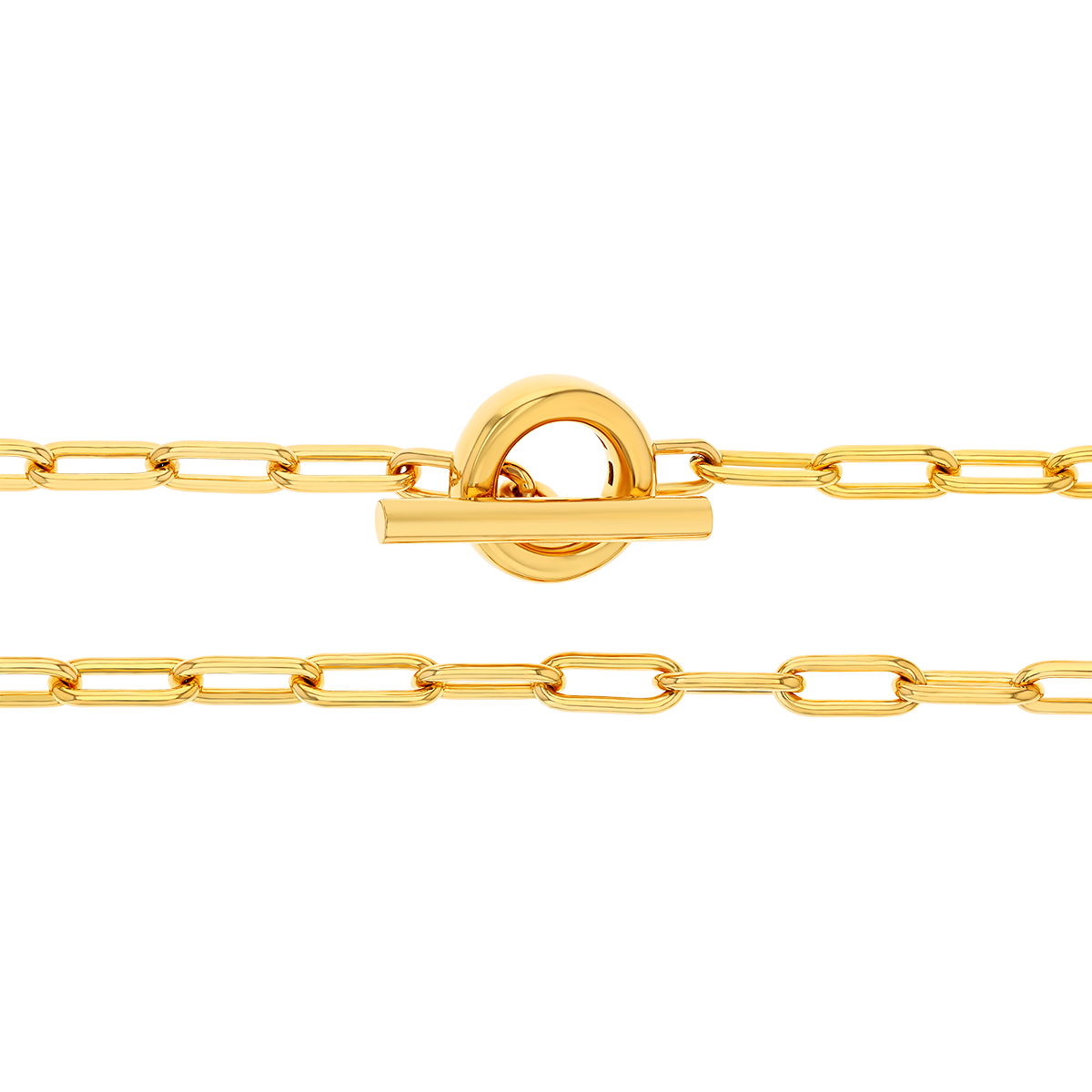 Pesavento Elegance Yellow Gold Vermeil Paperclip Link Chain Toggle Necklace, 17