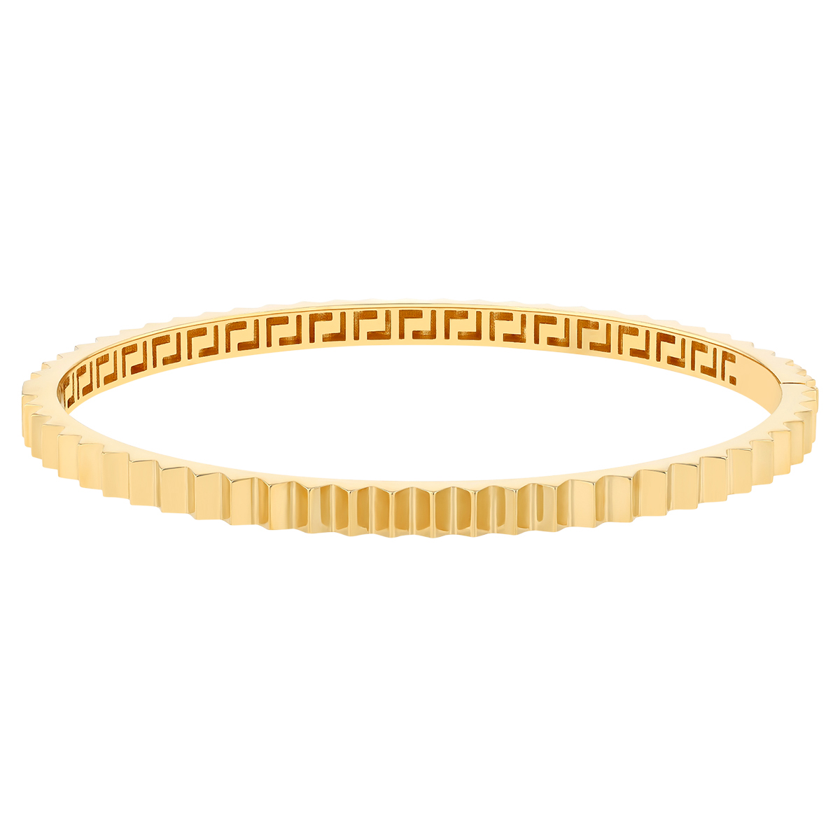 Yellow Gold Sawtooth Edge Bangle Bracelet