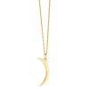 Yellow Gold Crescent Moon Pendant, 18"