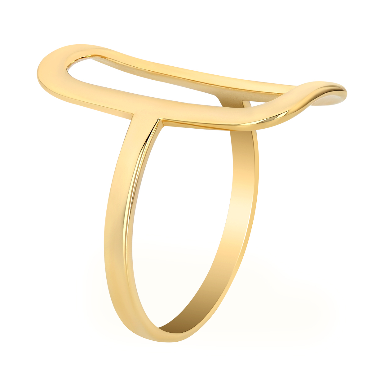 Yellow Gold Open Rectangle Ring